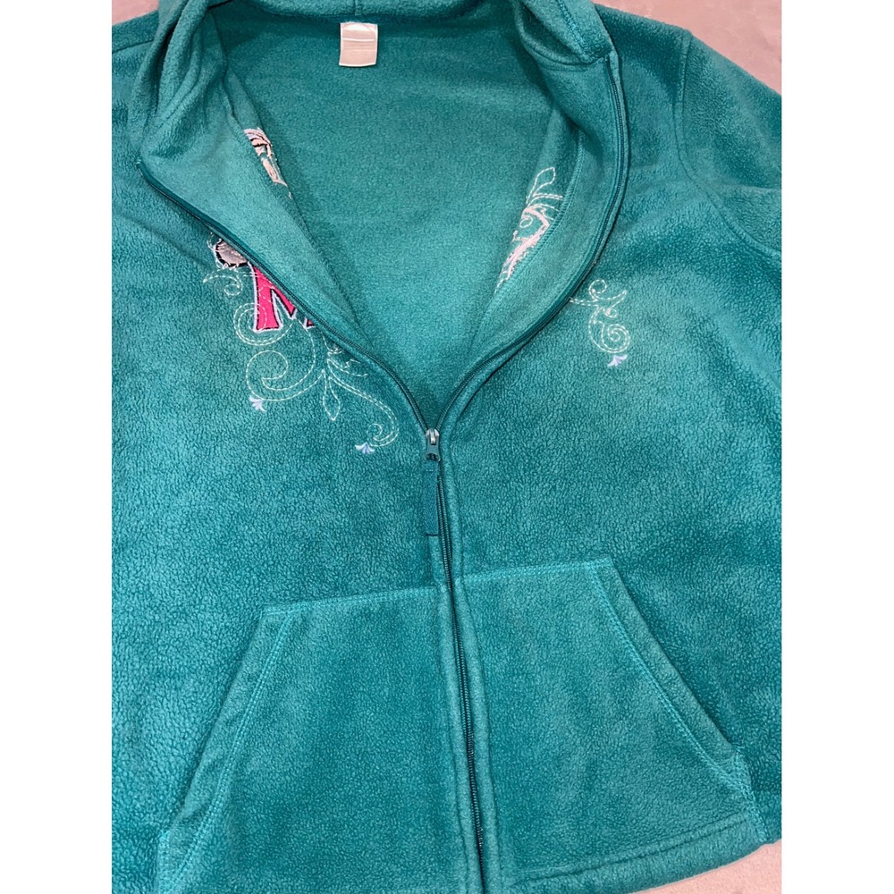 Disney Eeyore Full Zip Fleece Hoodie Teal Blue Embroidered Jacket 3X 22/24 - Picture 9 of 9